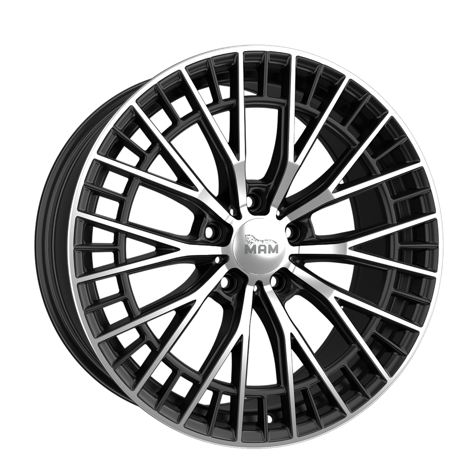 MAM WHEELS GT2 8.5x19 ET45 5x112 CB66.6 BLACK FRONT POLISH