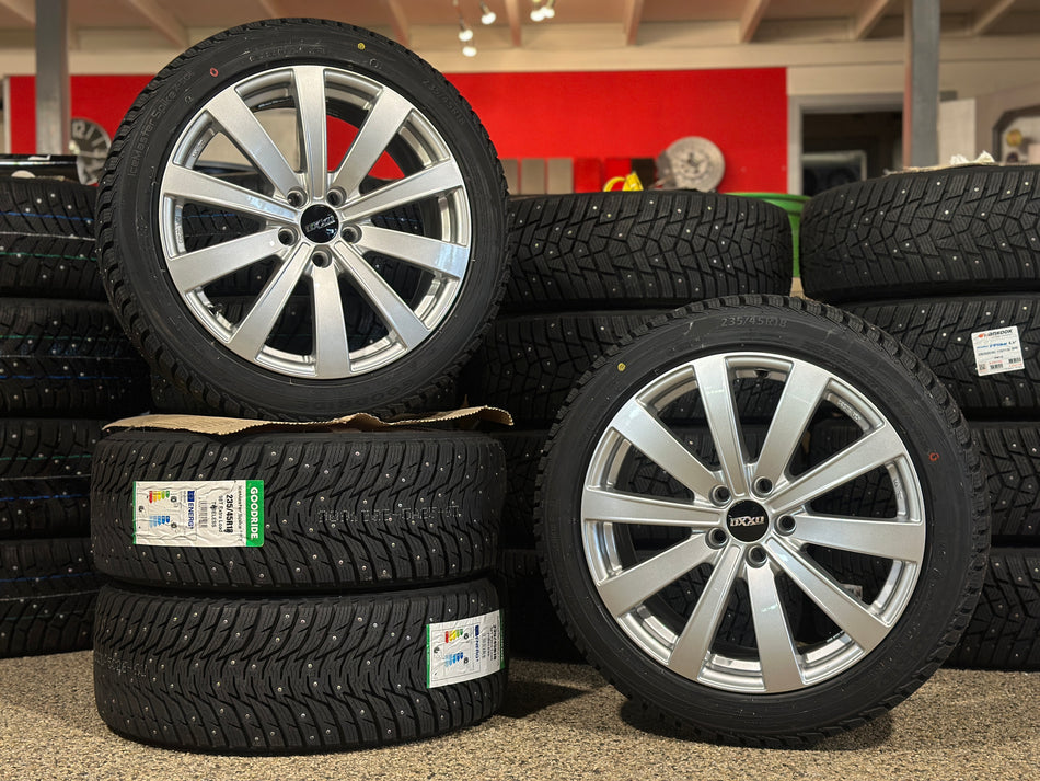 18" Volvo Komplett Vinterhjul Dubbat -  Oxxo Sentinel Silver Dubbat 235/45R18