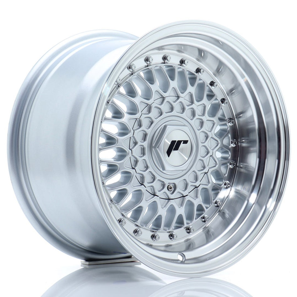 Japan Racing JR9 15x9 ET10 4x100/4x108 Silver/Machined Lip Silver Rivets