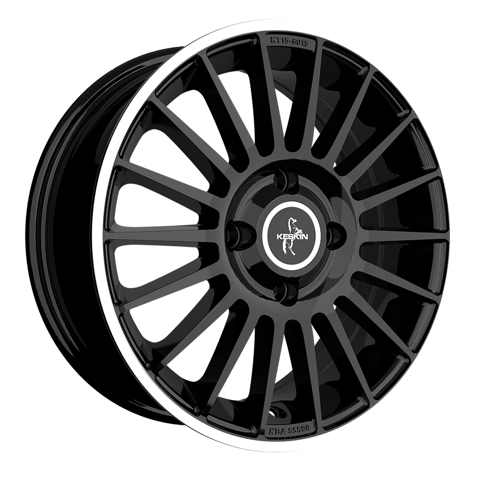 KESKIN WHEELS KT15 6.0x15 ET35 4x98 CB58.1 BLACK LIP POLISH