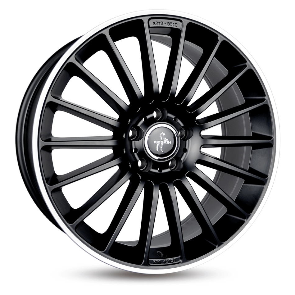 KESKIN WHEELS KT15 8.0x18 ET30 5x112 CB66.6 MATT BLACK LIP POLISH