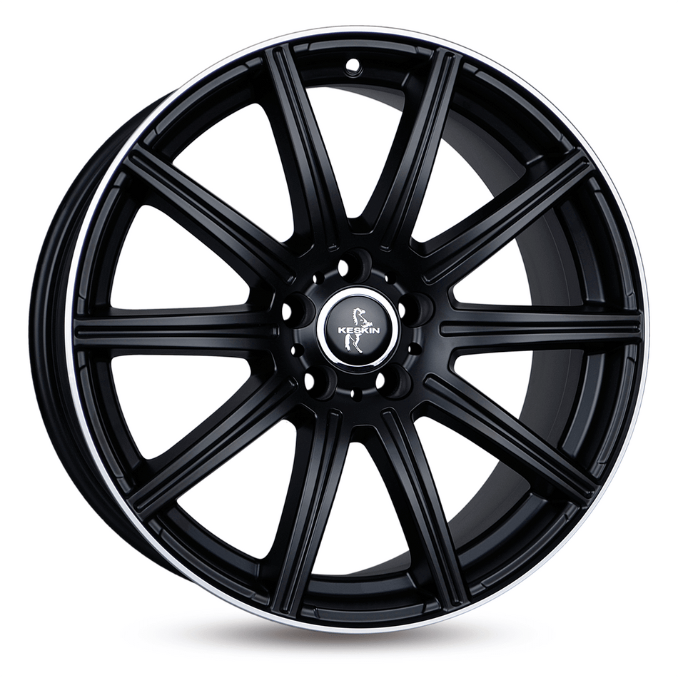 KESKIN WHEELS KT16 8.0x18 ET45 5x112 CB66.6 MATT BLACK LIP POLISH