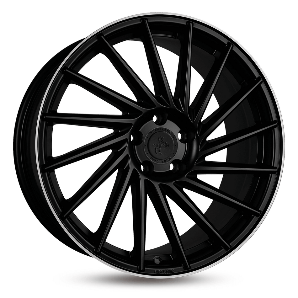 KESKIN WHEELS KT17 8.5x19 ET45 5x112 CB72.6 MATT BLACK LIP POLISH