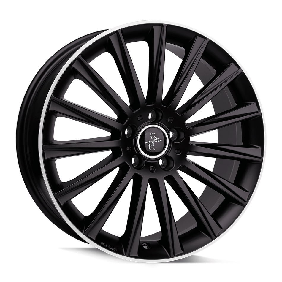 KESKIN WHEELS KT18 8.0x18 ET45 5x112 CB72.6 MATT BLACK LIP POLISH