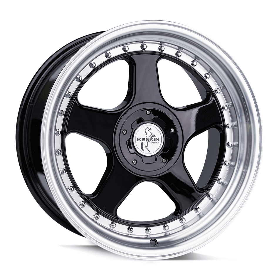 KESKIN WHEELS KT1 10.0x18 ET35 5x112 CB72.6 BLACK LIP POLISH