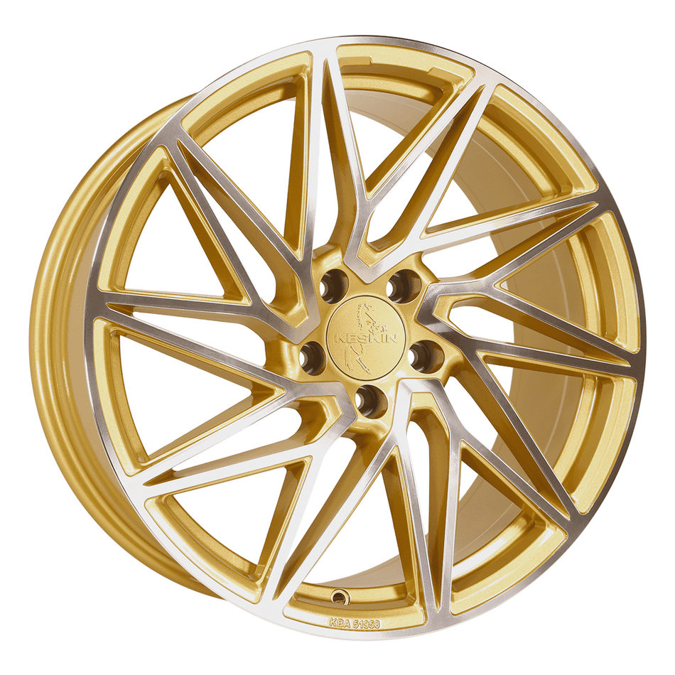KESKIN WHEELS KT20 8.5x19 ET45 5x112 CB72.6 GOLD FRONT POLISH