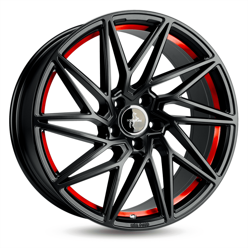 KESKIN WHEELS KT20 8.5x19 ET40 5x114.3 CB72.6 MATT BLACK RED INSIDE