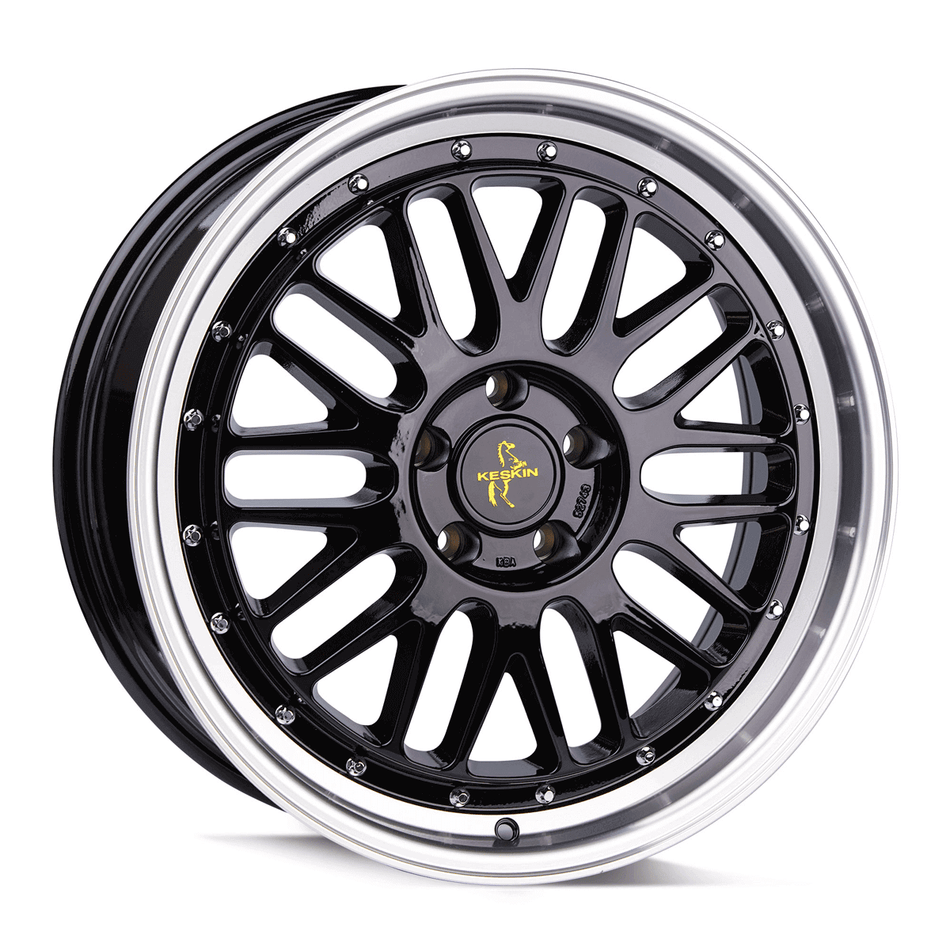 KESKIN WHEELS KT22 8.0x18 ET30 5x112 CB72.6 BLACK LIP POLISH