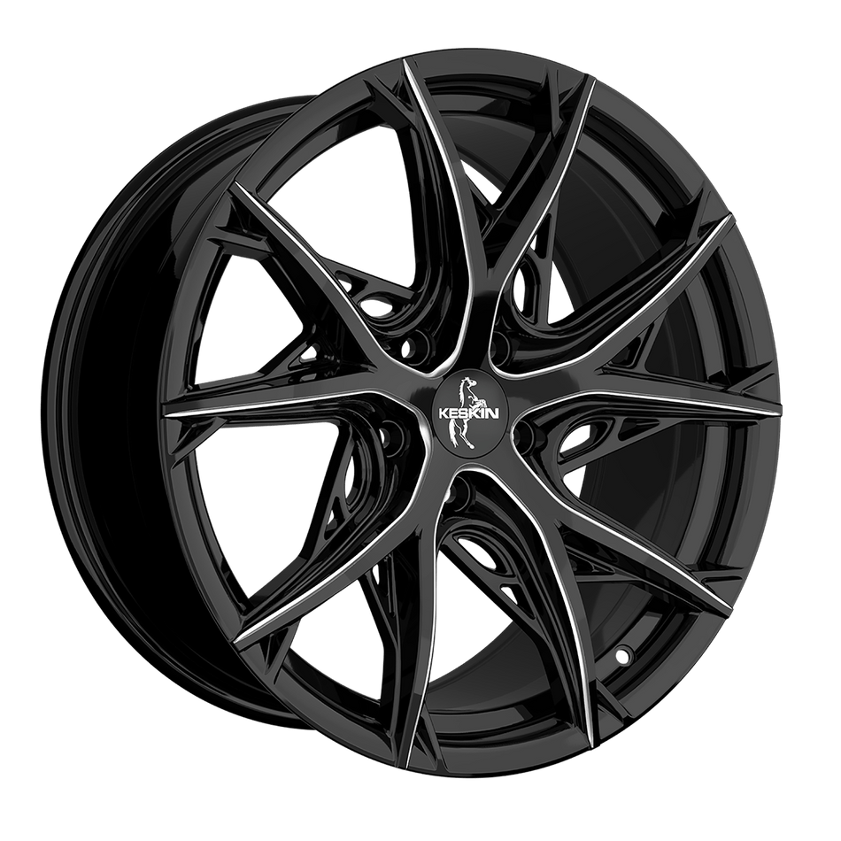 KESKIN WHEELS KT24C 8.5x19 ET30 5x112 CB66.6 BLACK SECRET DIAMOND