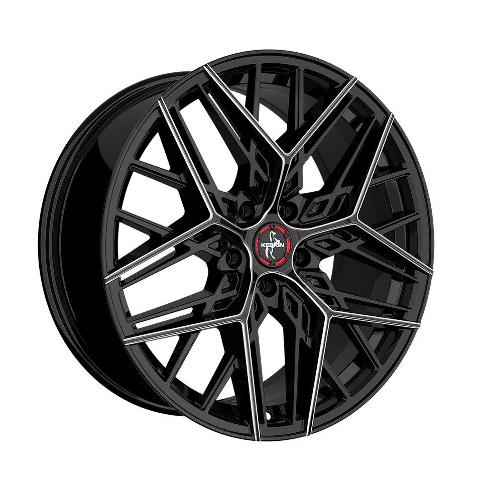KESKIN WHEELS KT25 8.5x20 ET35 5x114.3 CB72.6 BLACK SECRET DIAMOND