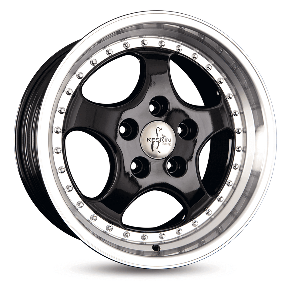 KESKIN WHEELS KT2 9.5x18 ET52 5x130 CB71.5 BLACK LIP POLISH