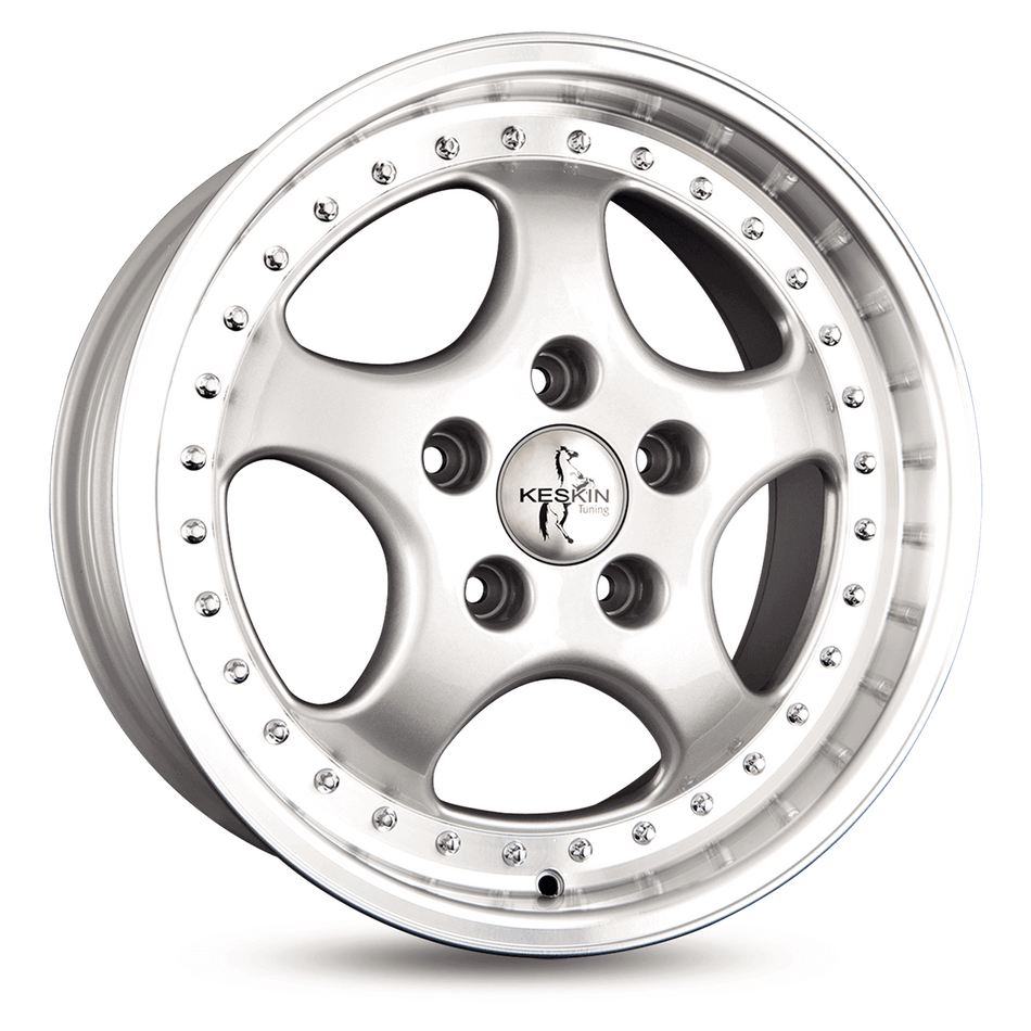 KESKIN WHEELS KT2 9.5x18 ET52 5x130 CB71.5 SILVER LIP POLISH