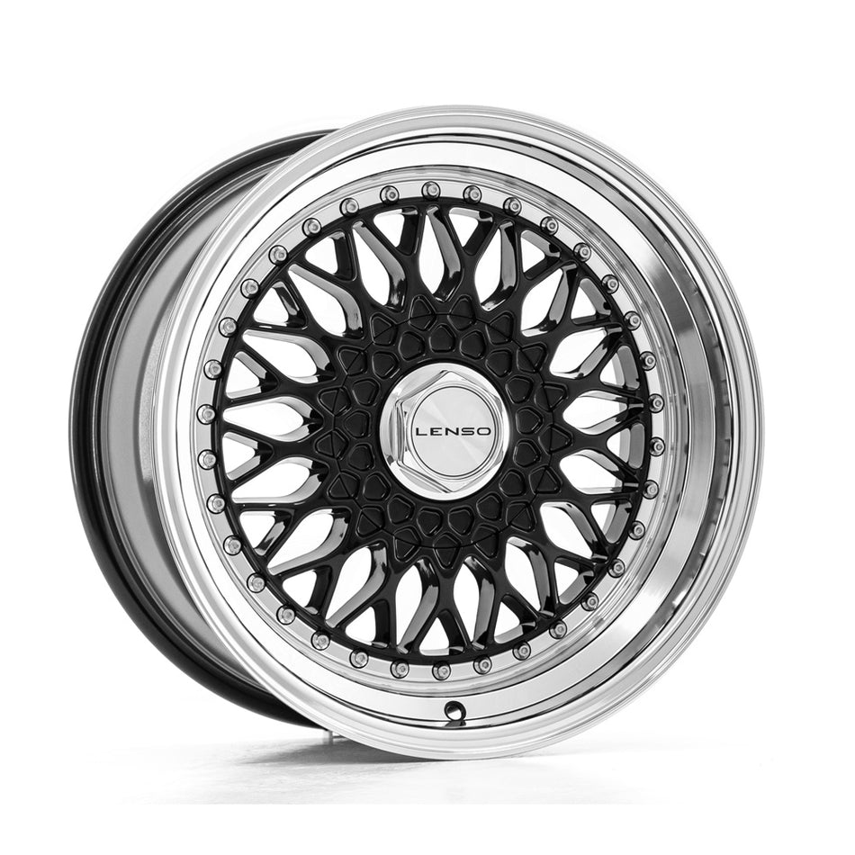 LENSO BSX 8.5x17 ET29 5x112 CB72.6 GLOSS BLACK & POLISHED
