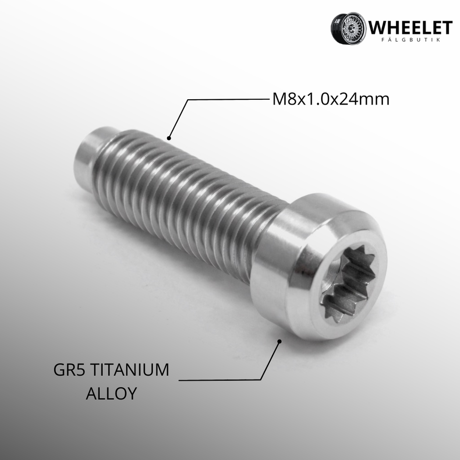 M8x1.0 Titanium Oversize Repair Replacement Bolt for BBS Split Wheels