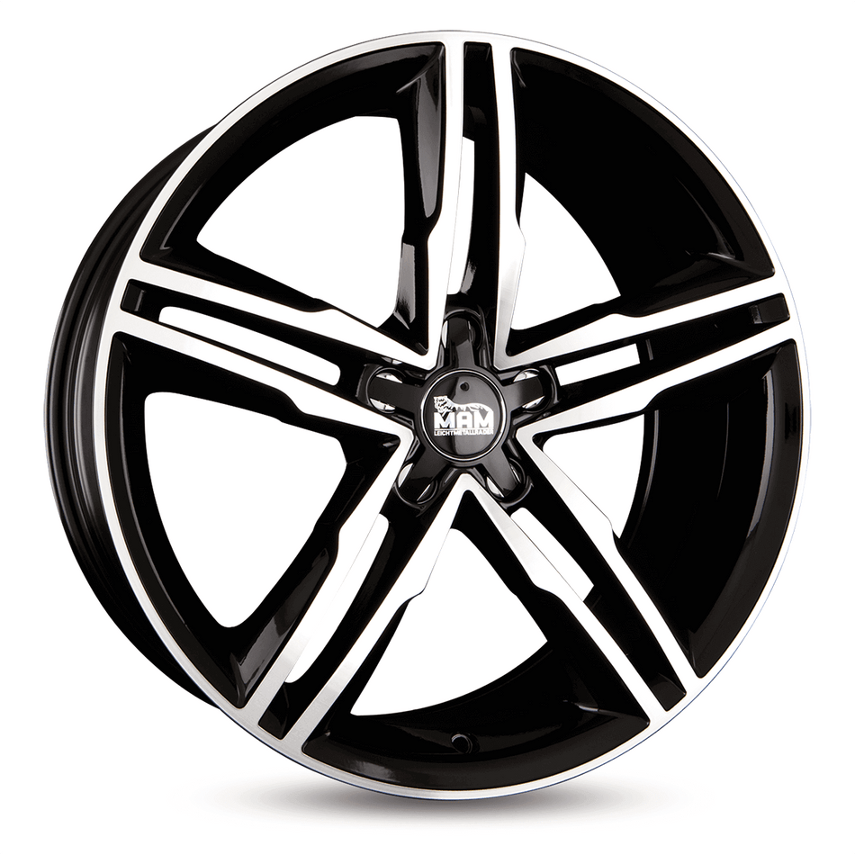 MAM WHEELS A1 8.0x18 ET30 5x112 CB66.5 BLACK FRONT POLISH