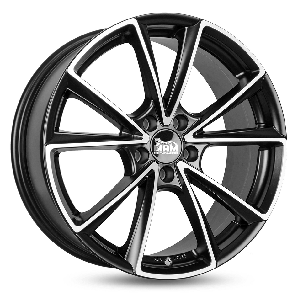 MAM WHEELS A5 8.0x18 ET45 5x112 CB66.6 MATT BLACK FRONT POLISH