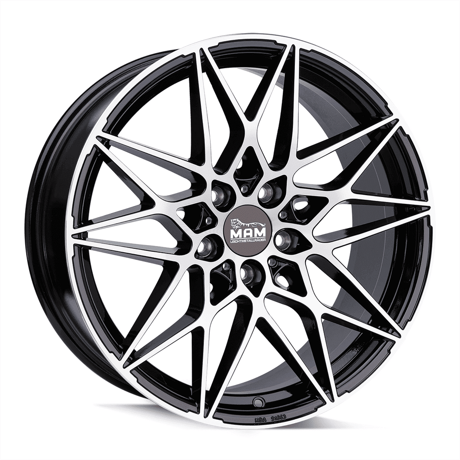 MAM WHEELS B2N 8.5x19 ET35 5x120 CB72.6 BLACK FRONT POLISH