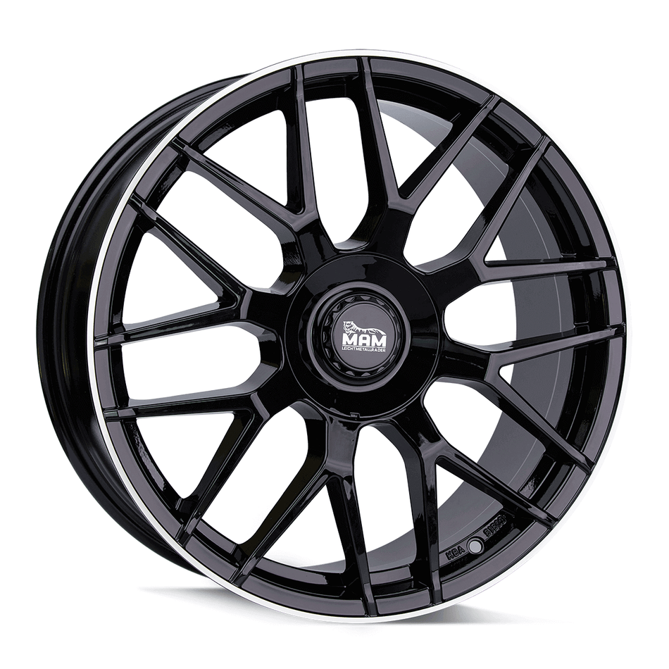 MAM WHEELS GT1 8.5x19 ET45 5x100 CB66.6 BLACK LIP POLISH