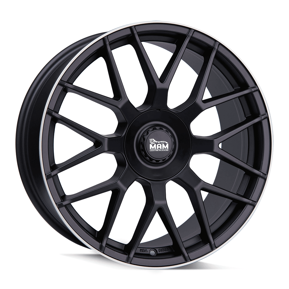 MAM WHEELS GT1 7.5x17 ET45 5x108 CB72.6 MATT BLACK LIP POLISH