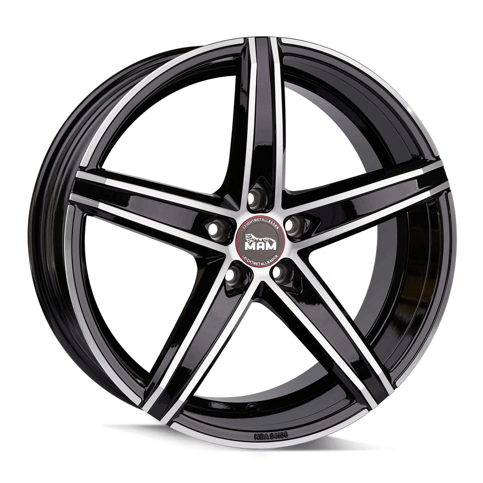 MAM WHEELS OX-18 8.5x19 ET45 5x108 CB72.6 BLACK FRONT POLISH