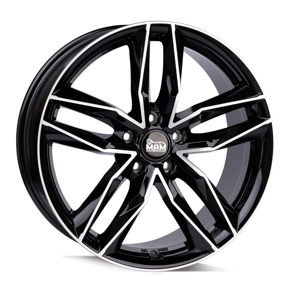 MAM WHEELS RS3 8.5x19 ET30 5x112 CB66.6 BLACK FRONT POLISH
