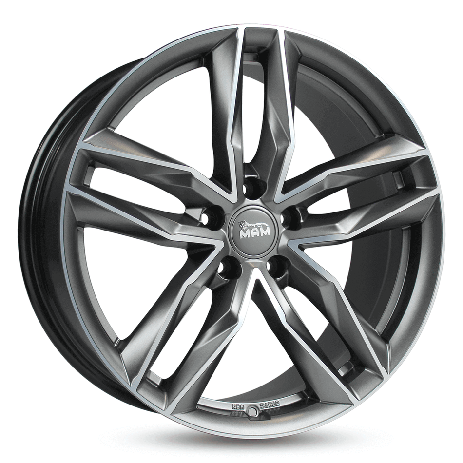MAM WHEELS RS3 8.5x19 ET30 5x112 CB66.6 MATT PALLADIUM FRONT POLISH