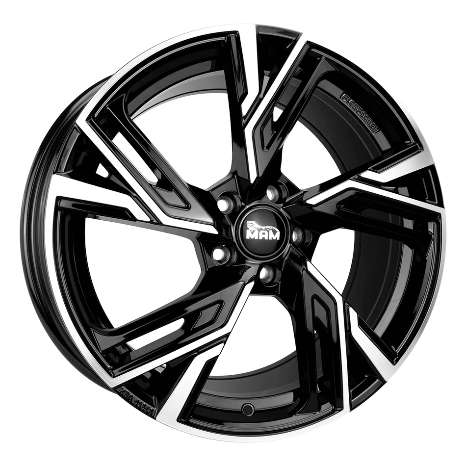 MAM WHEELS RS5 7.0x16 ET38 5x108 CB72.6 BLACK FRONT POLISH