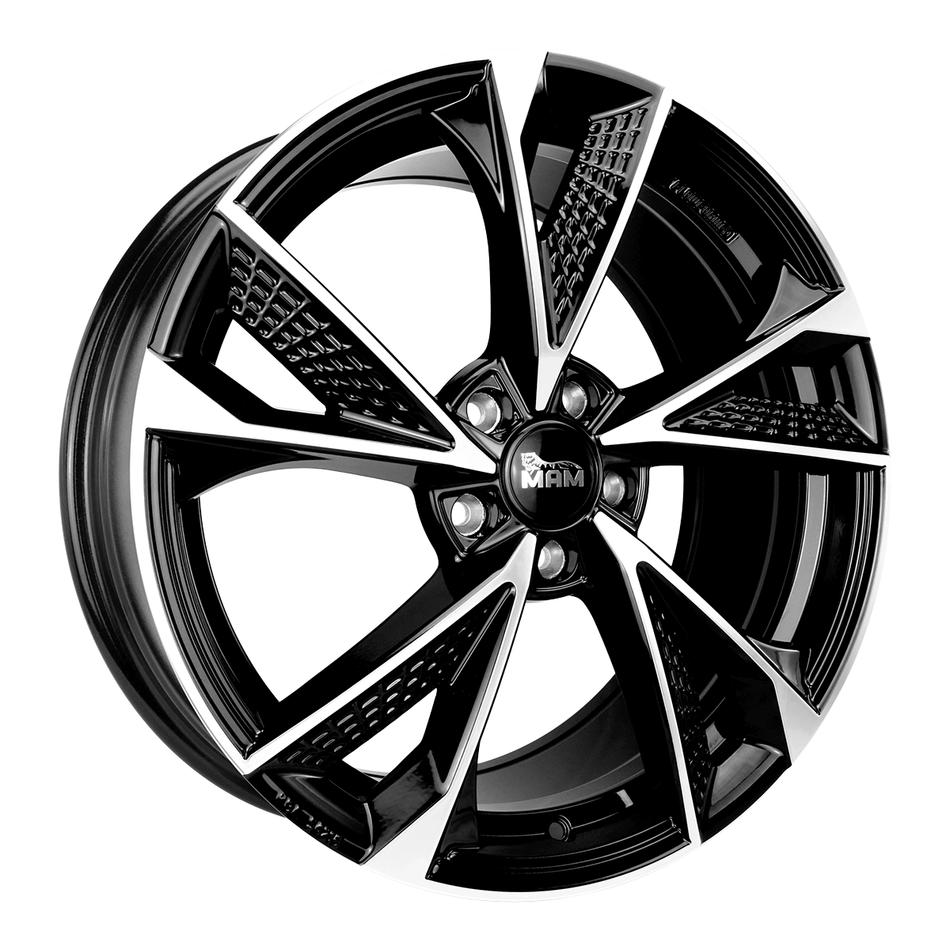 MAM WHEELS RS6 7.5x17 ET35 5x100 CB63.4 BLACK FRONT POLISH
