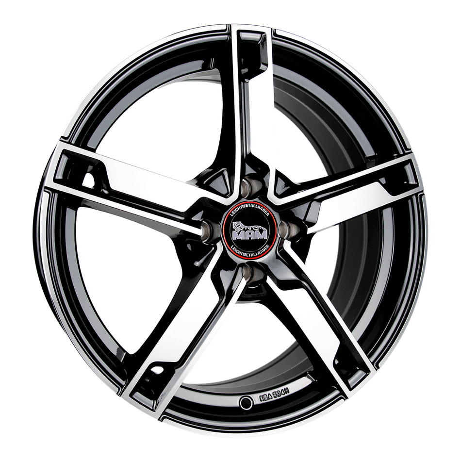 MAM WHEELS W4 7.0x17 ET35 4x108 CB63.4 BLACK FRONT POLISH