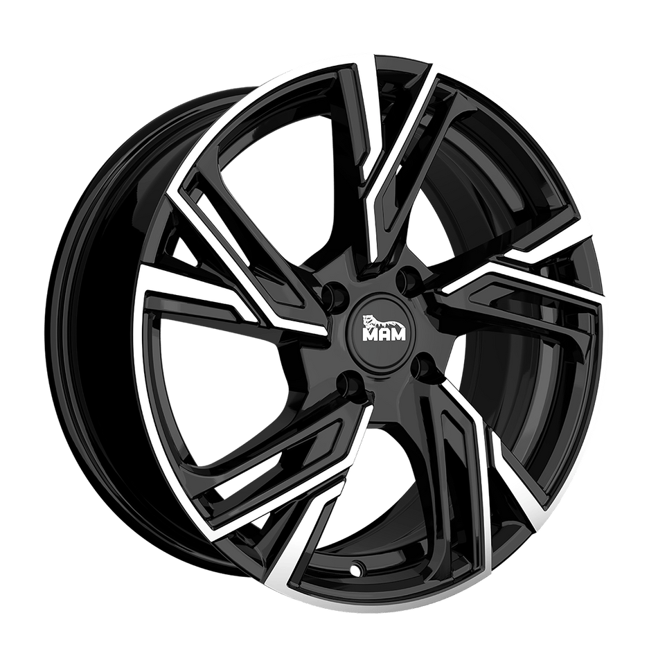 MAM WHEELS RS5 6.5x16 ET37 4x108 CB63.4 BLACK FRONT POLISH