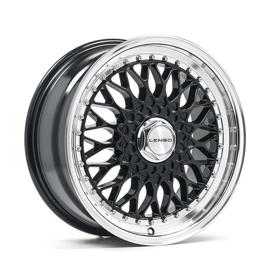 LENSO BSX 7.0x15 ET28 4x108 CB73.1 GLOSS BLACK & POLISHED