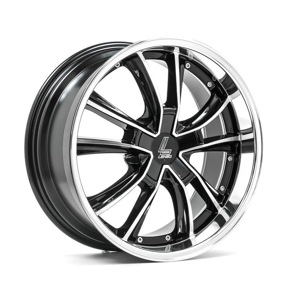 LENSO ES7 7.5x18 ET45 5x115 CB73.1 GLOSS BLACK & POLISHED